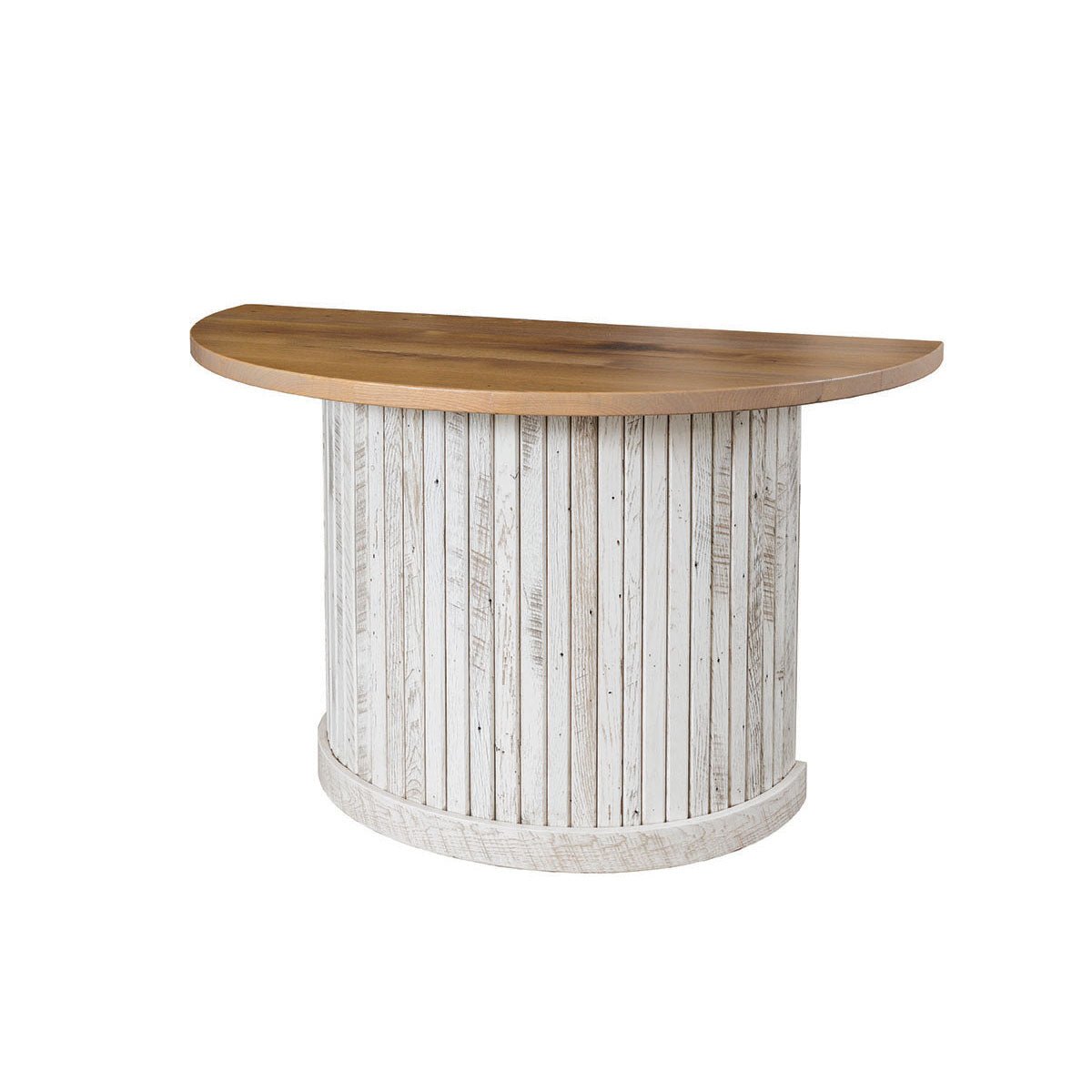 Amish Chesapeake Half Round Curved Bar Rustic Kitchen Island & Stool Set for 3 - snyders.furniture