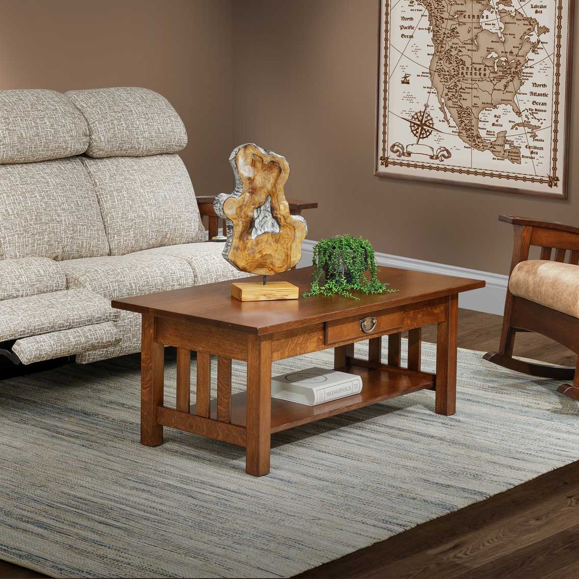 Amish Classic Mission Living Room Table Set