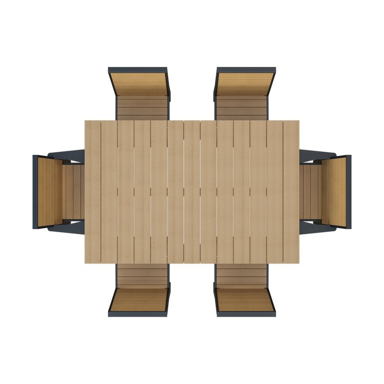 Amish Coastal Patio Dining 7pc Modern Set - Quick Ship - snyders.furniture