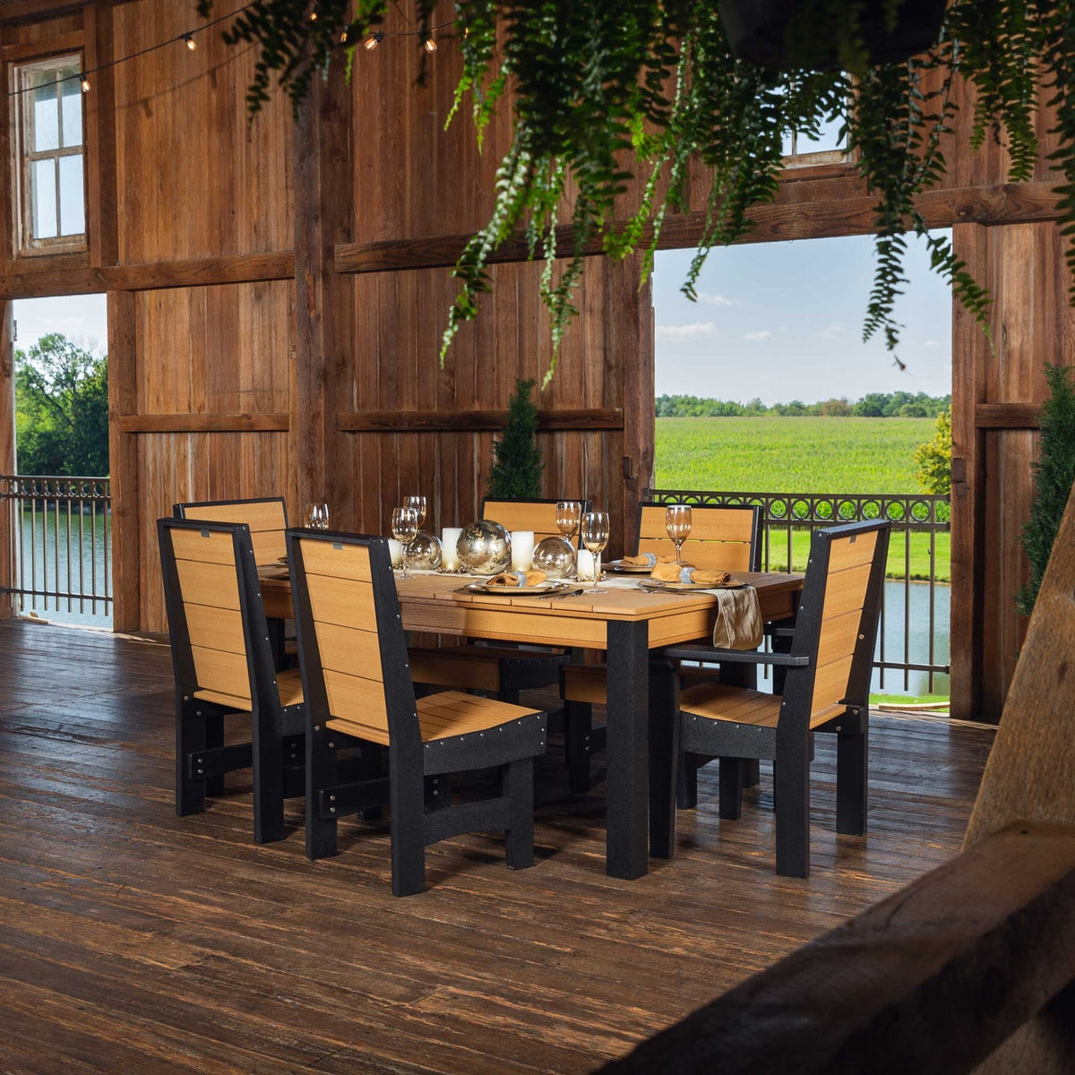 Amish Coastal Patio Dining 7pc Modern Set - Quick Ship - snyders.furniture