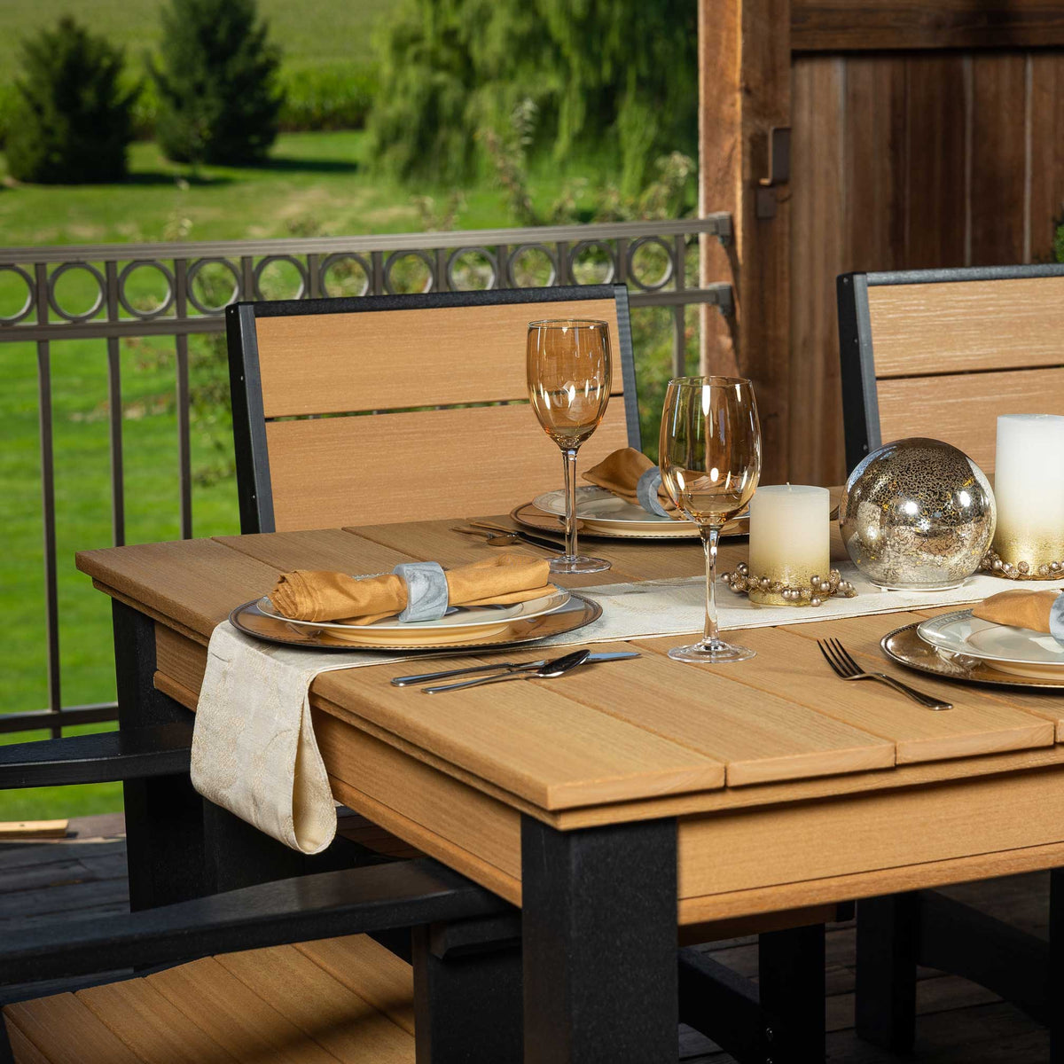 Amish Coastal Patio Dining 7pc Modern Set - Quick Ship - snyders.furniture