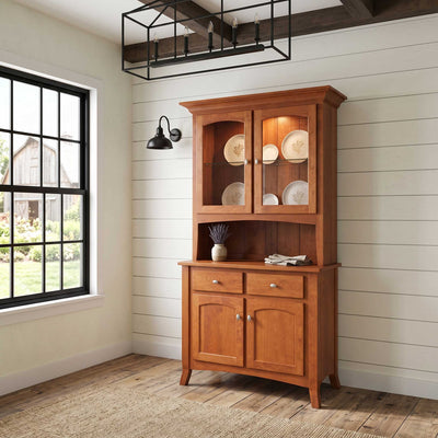 Aparador de comedor Amish Concord de madera maciza de 2 puertas