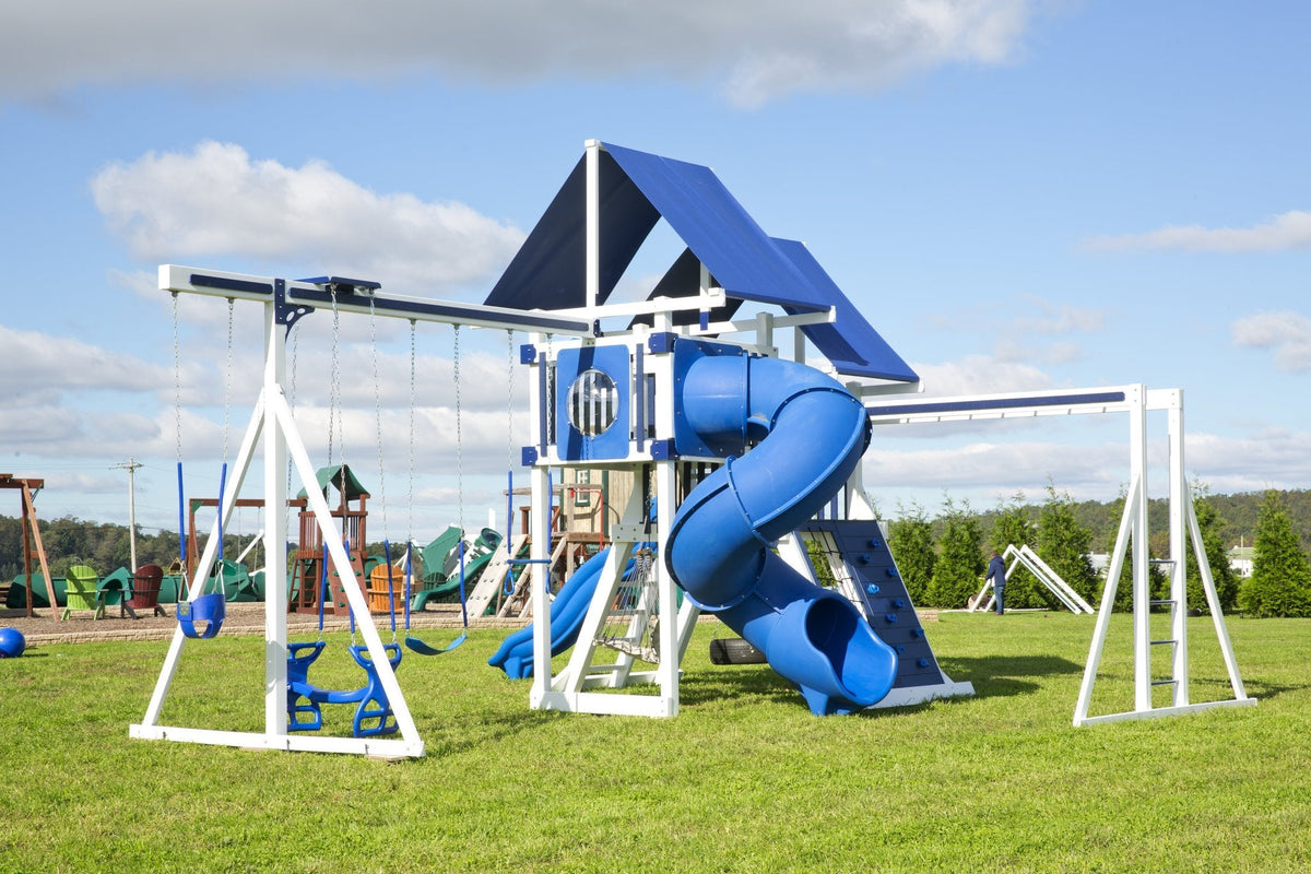 Concord Vinyl Playset & Swing Set Kit – real-world photo (configuration and colors may differ from the layouts offered)