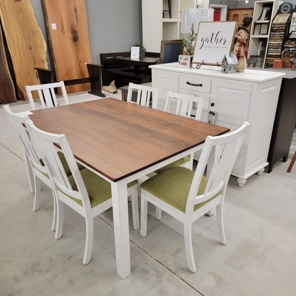 Amish Eco Solid Wood 6pc Dining Set for 6 - Ships in 2 weeks - snyders.furniture