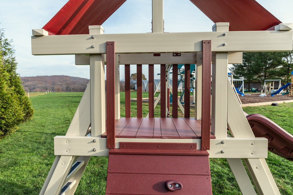 Elkhorn Vinyl Playset & Swing Set Kit – real-world photo (configuration and colors may differ from the layouts offered)
