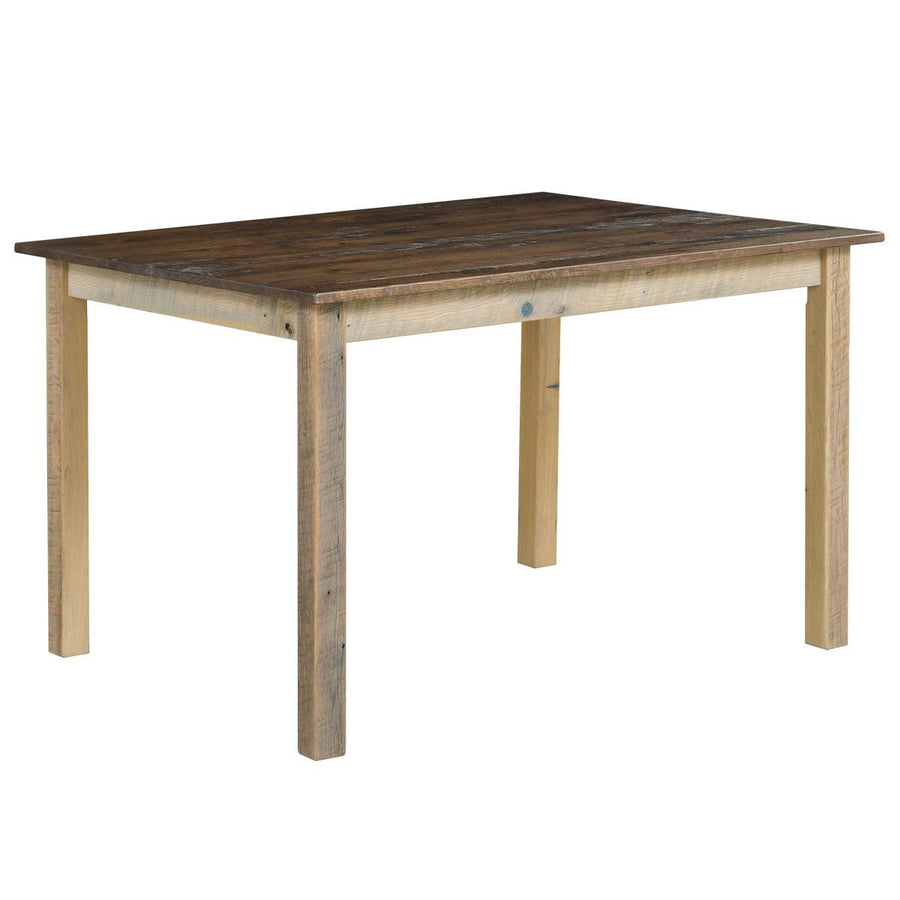 Amish Francisco Rustic Leg Dining Table, 36x48 reclaimed wood farmhouse table