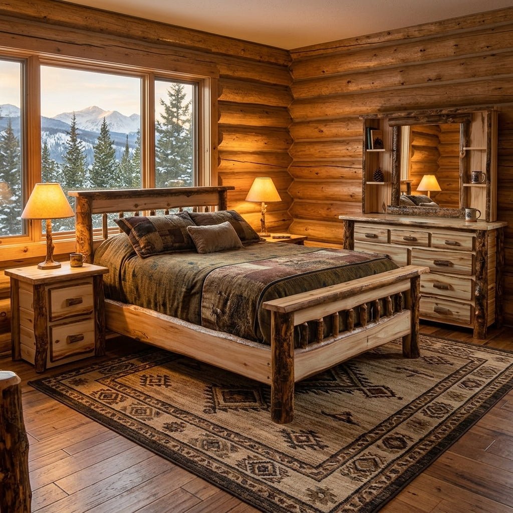 Amish Homestead Log 5pc Bedroom Set