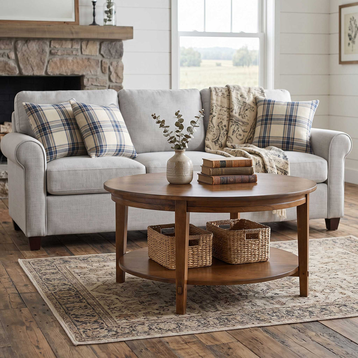 Hyde Park Amish Solid Wood Round Coffee Table