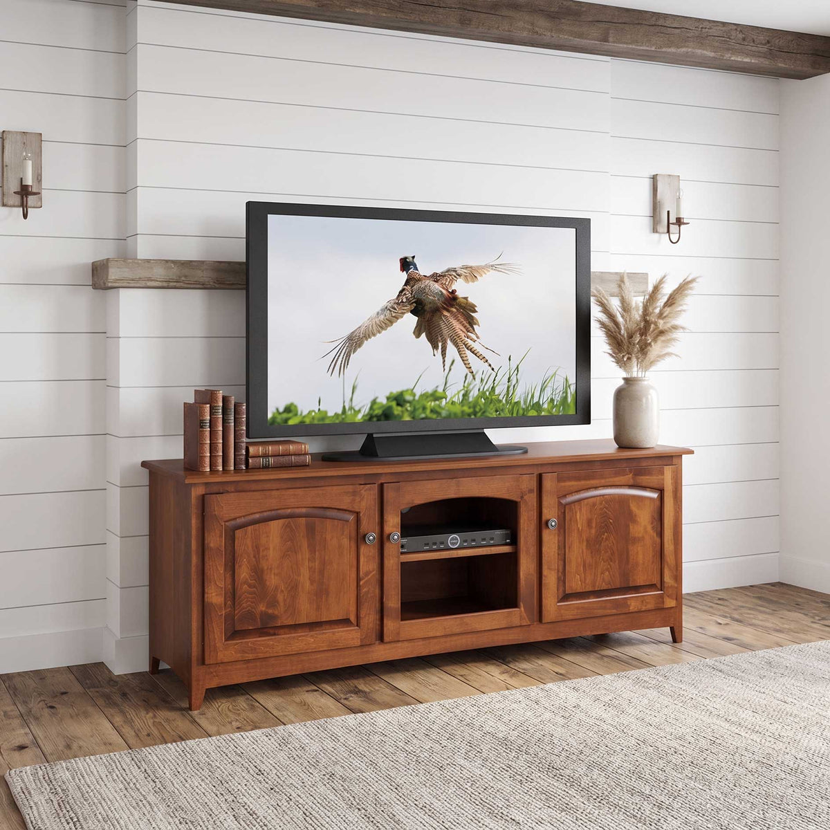 Amish Manchester 66" TV Stand with 3 Doors