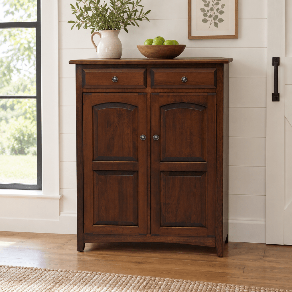 Amish Manchester Pie Safe Pantry shown in the kitchen of a modern farmhouse home