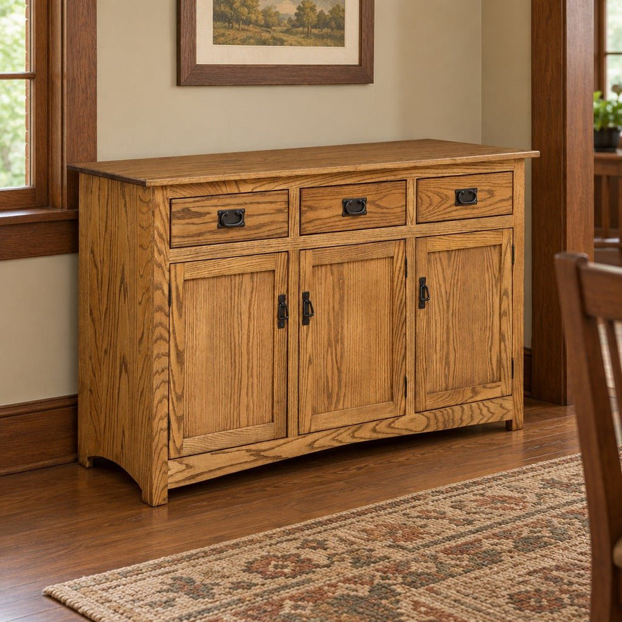 Amish Millersburg Mission Style Solid Wood 60" 3-Door Buffet