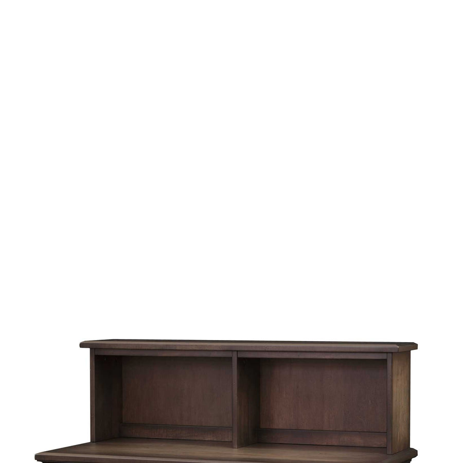 Amish Penn Yan Farmhouse Solid Wood Small Computer Credenza with Hutch - matching hutch top