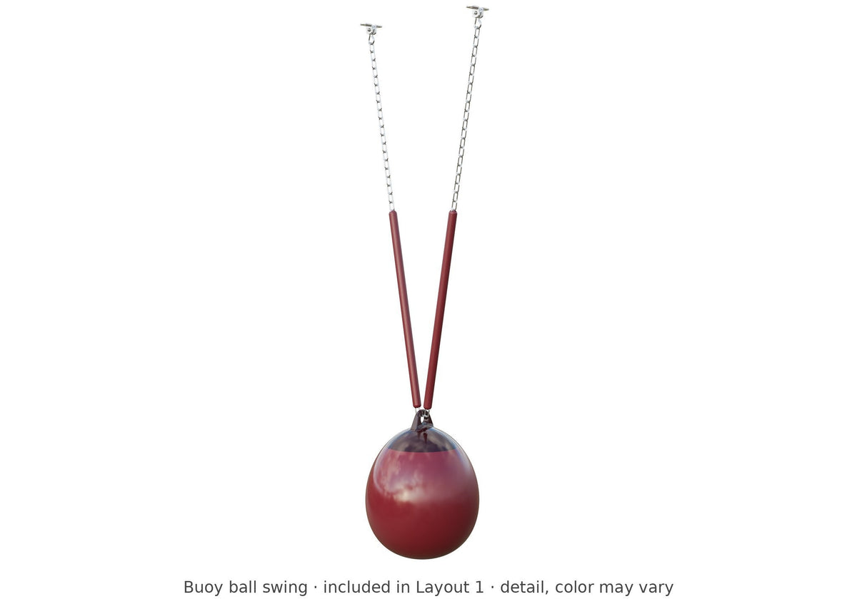 Buoy ball swing detail – included in Layout 1 of the Poly Voyager Vinyl Playset & Swing Set Kit