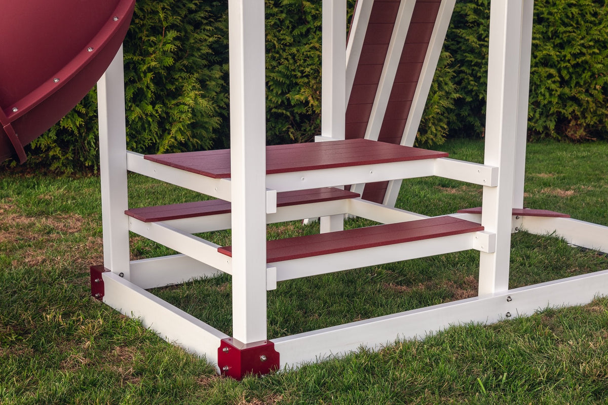 Rambler Peak Vinyl Playset & Swing Set Kit – real-world photo (configuration and colors may differ from the layouts offered)
