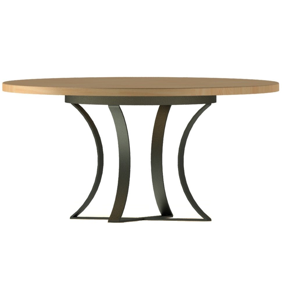 Rhodium pedestal table base with round top