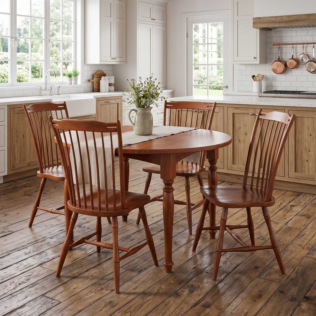 Amish Round Customizable Leg Dining Table