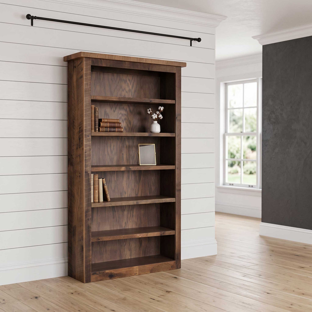 Amish Reclaimed Wood Bookshelf (5-Shelf)