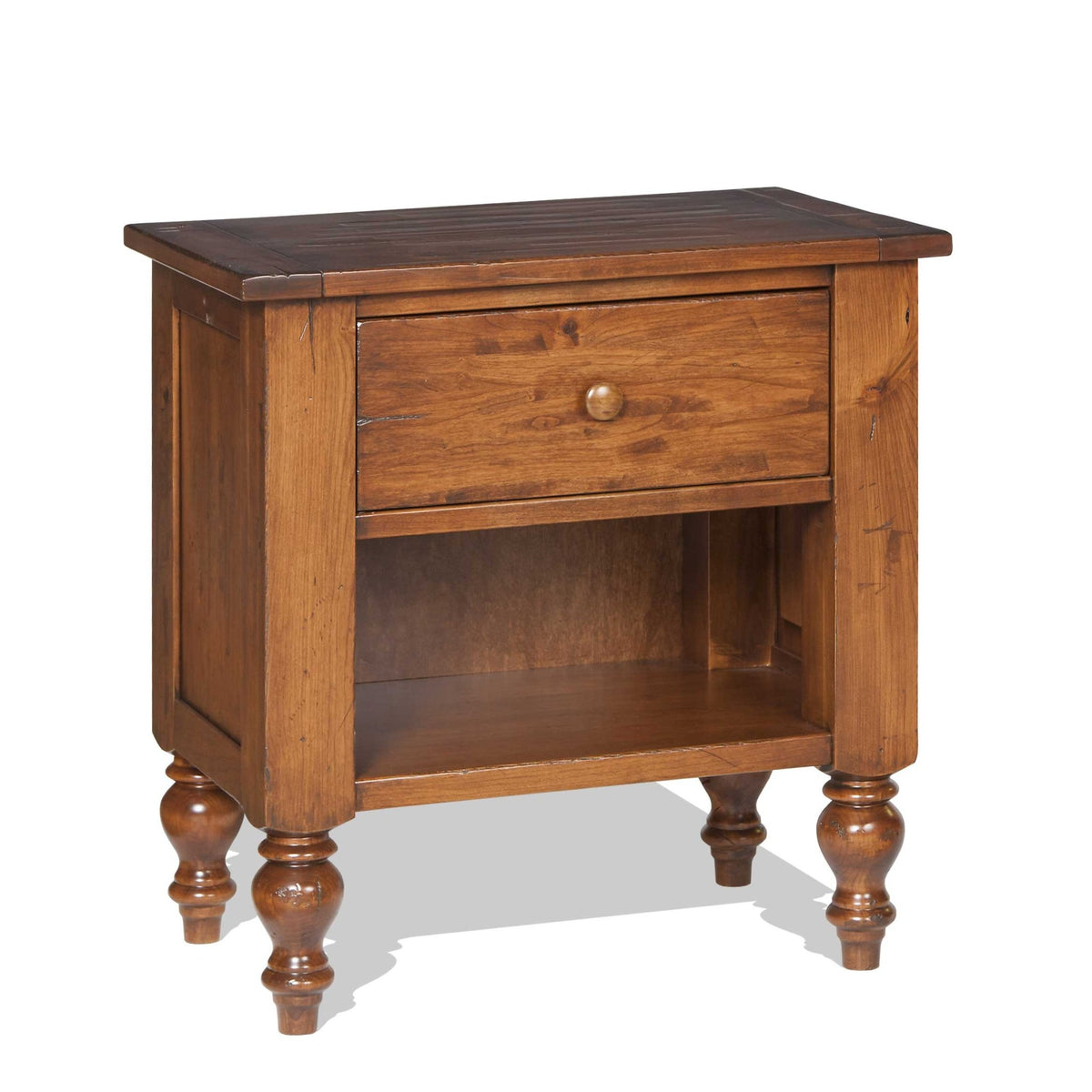 Amish Rustic Wood Telluride Open Night Table - snyders.furniture