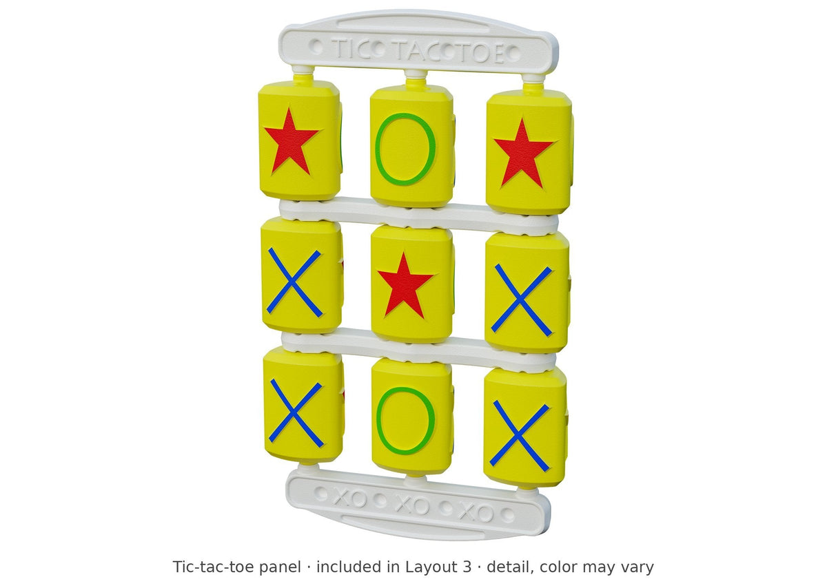 Tic-tac-toe panel detail – included in Layout 3 of the Scout Camper Wooden Swing Set & Playset Kit