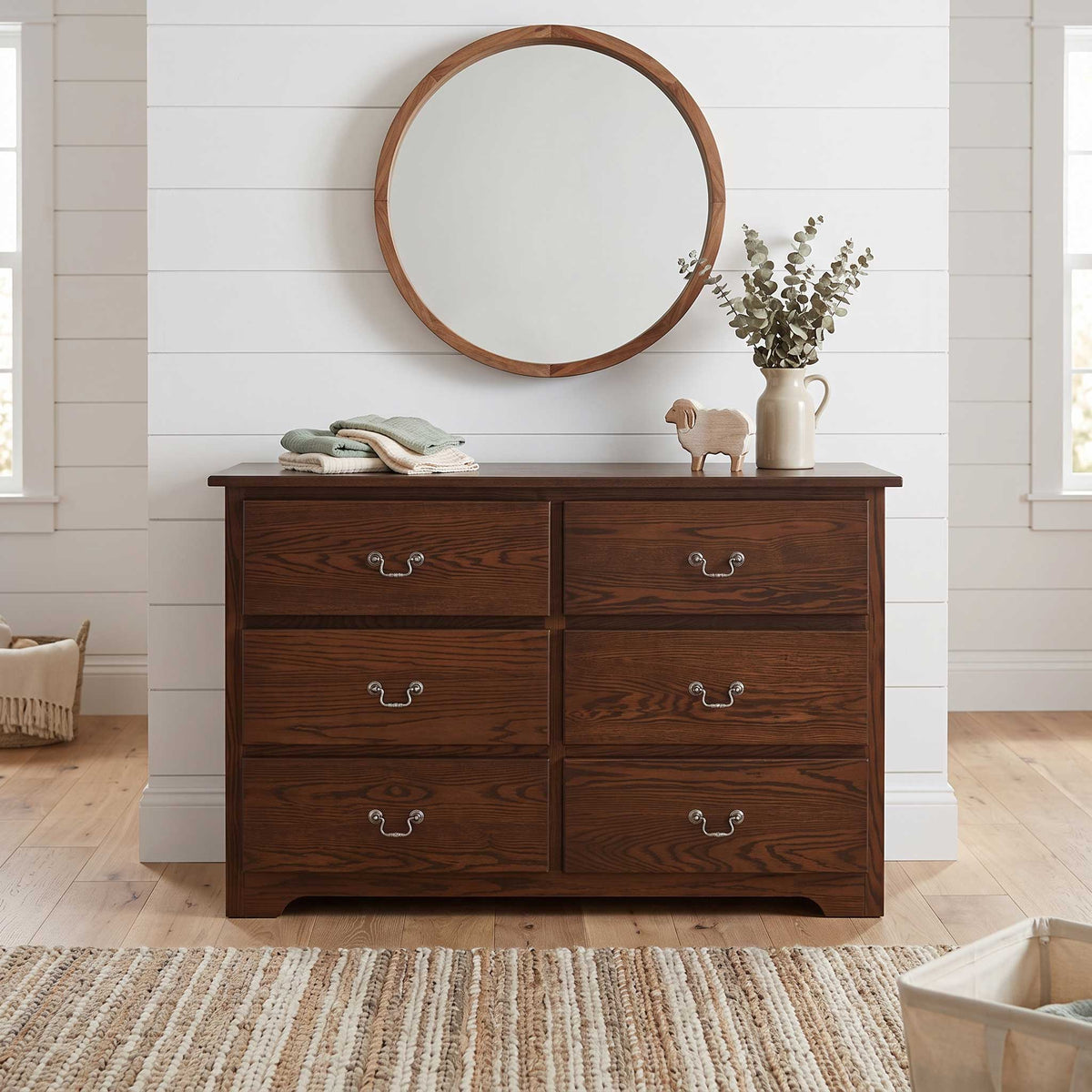 Amish Shaker 6-Drawer Dresser for Kids
