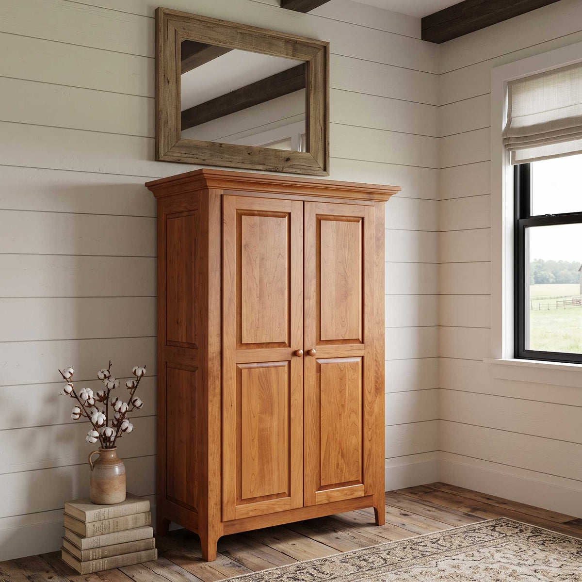Armario Amish Shaker Windsor de 2 puertas