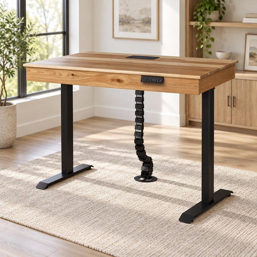 Amish Solid Wood 50" Electric Standing Desk