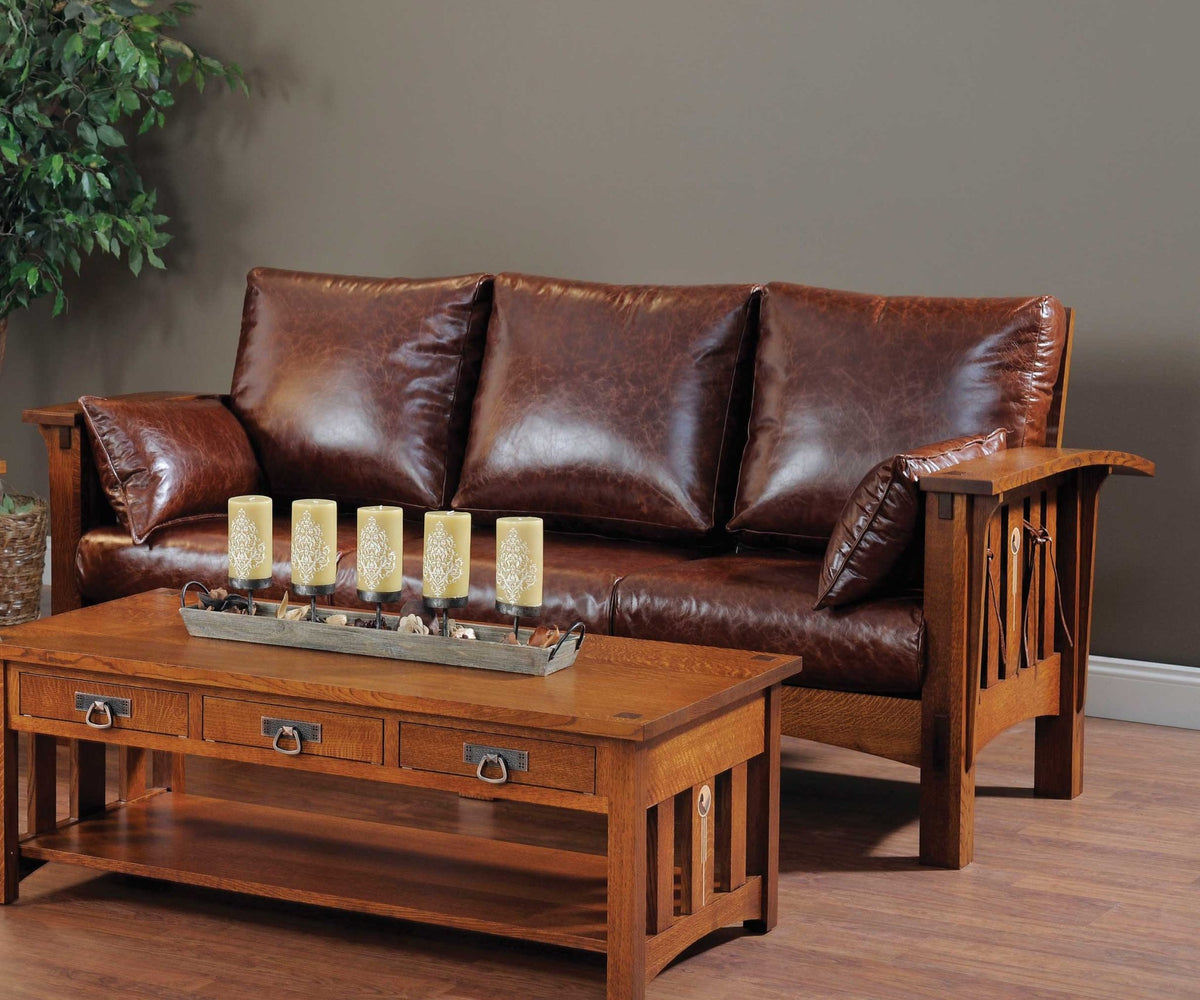 Amish Solid Wood Artesano Morris Sofa - snyders.furniture