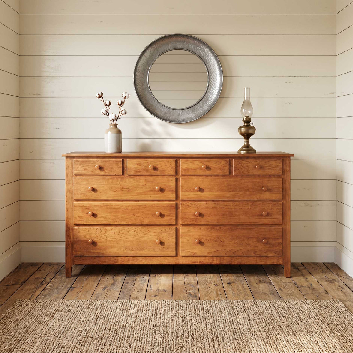 Amish Shaker Windsor 10 Drawer Master Dresser