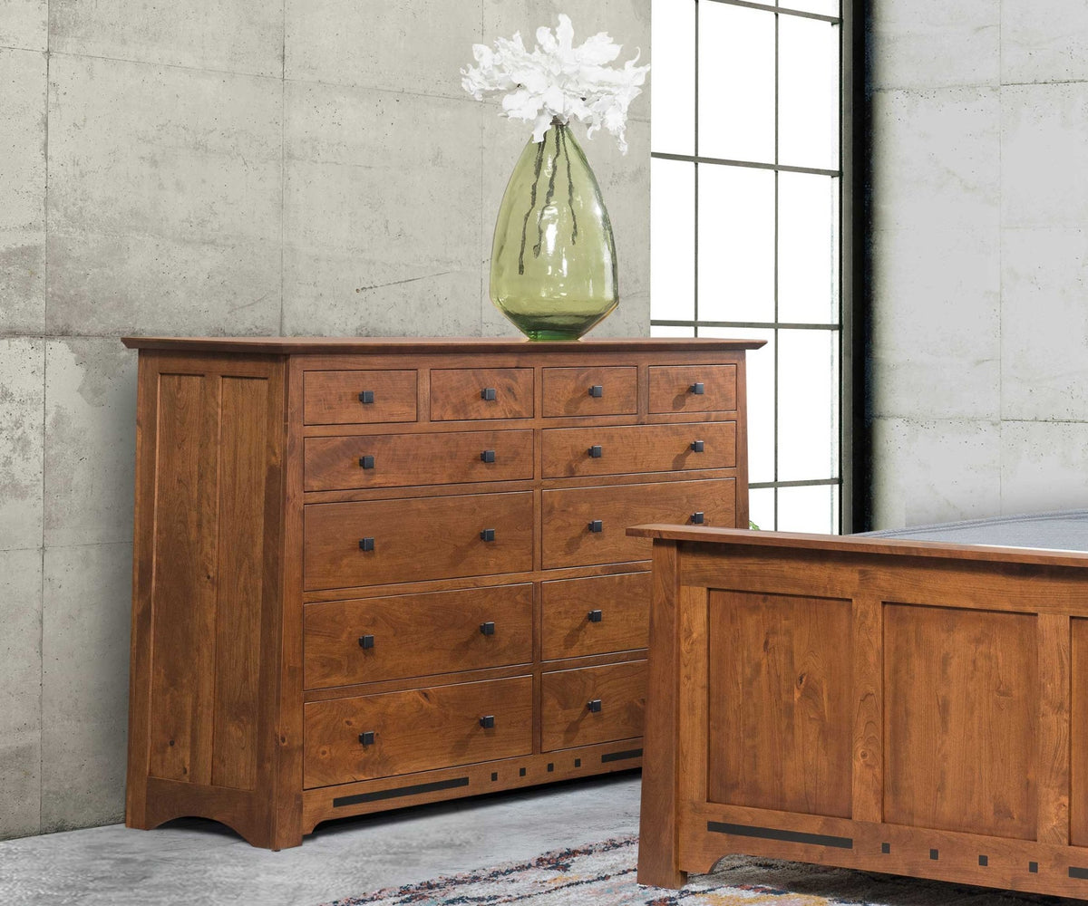 Amish Solid Wood Van Nuys 12-Drawer Dresser - snyders.furniture