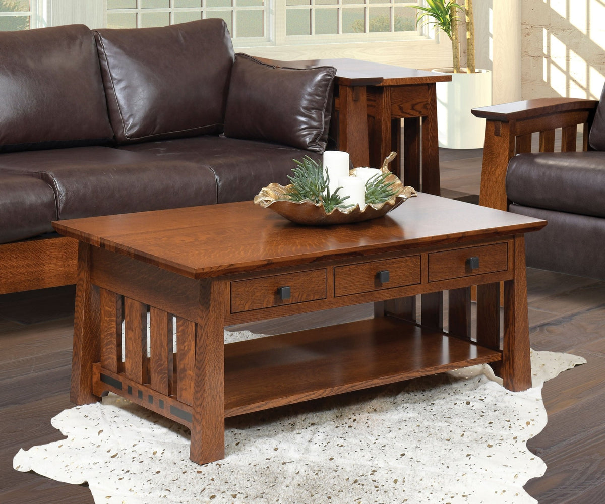 Amish Solid Wood Van Nuys Coffee Table - snyders.furniture