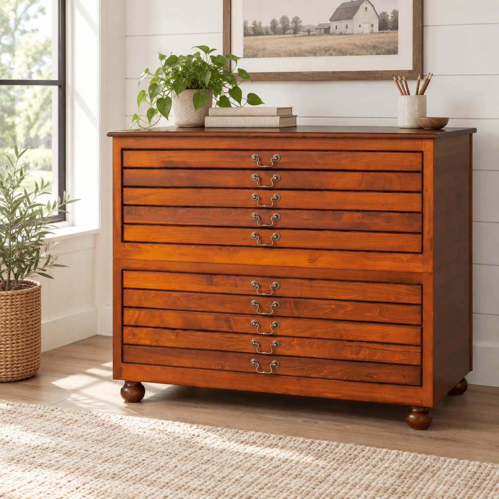 Amish Stackable Unit shown in the home office of a modern farmhouse home