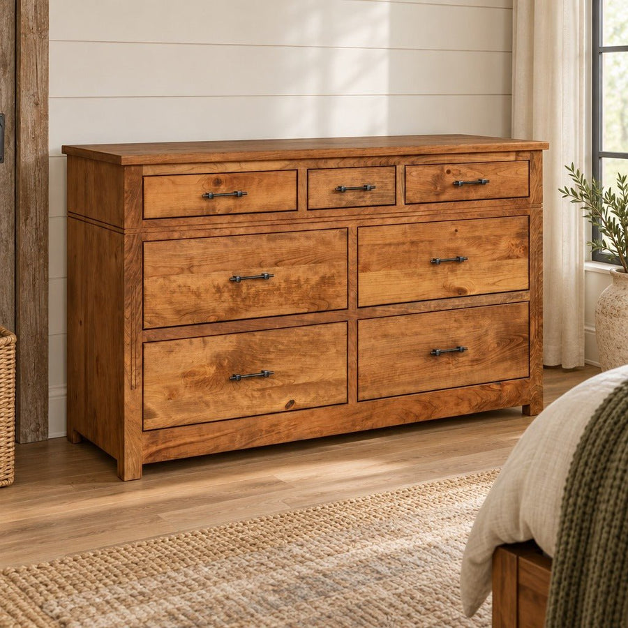 Amish Sugarcreek Rustic Farmhouse Solid Wood 5pc Bedroom Set