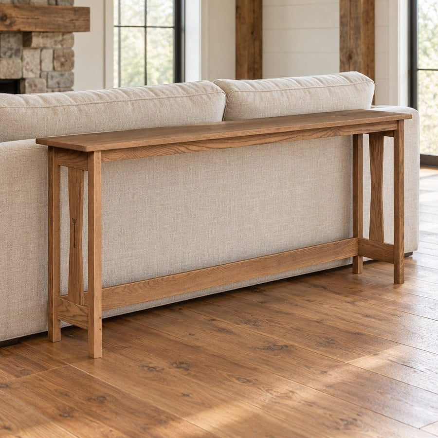Amish Sugarcreek Rustic Farmhouse Solid Wood 8 ft Sofa Bar Table