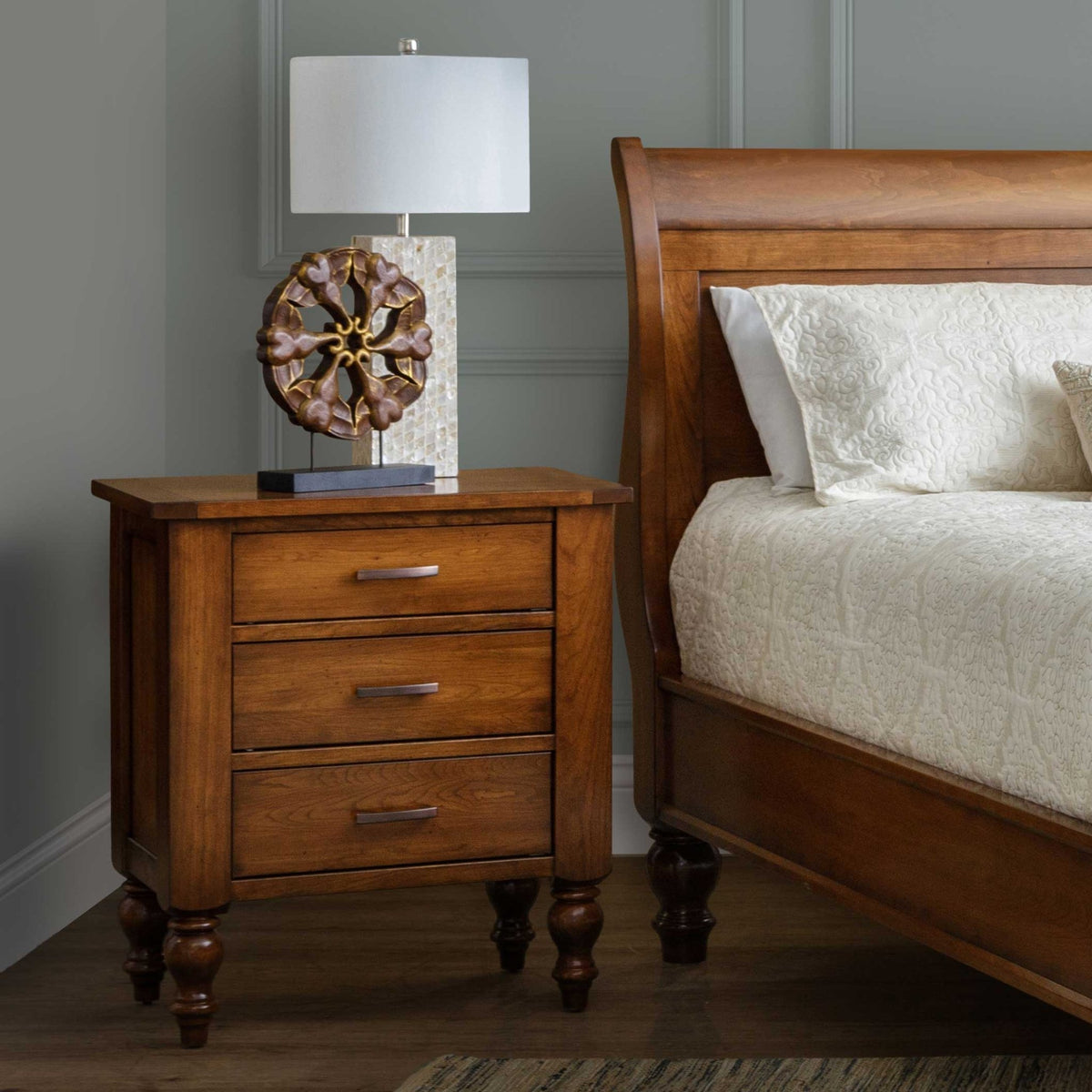 Amish Telluride Rustic Wood Bedside Chest - snyders.furniture