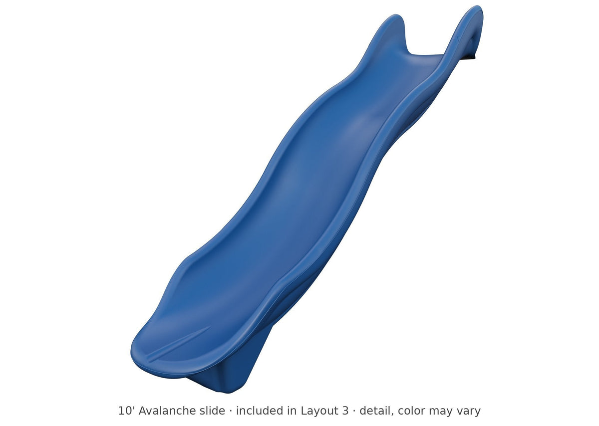 10' Avalanche slide detail – included in Layout 3 of the Tree House Wooden Swing Set & Playset Kit