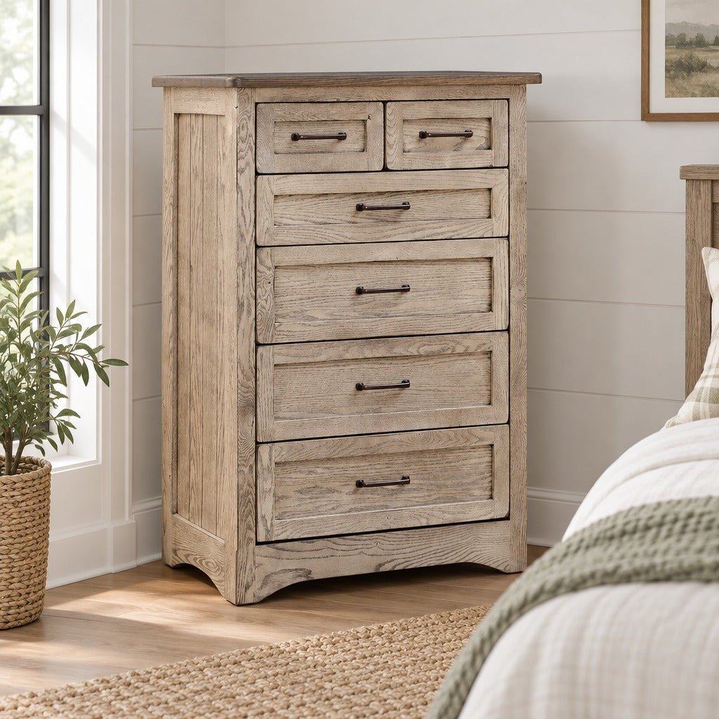 Amish Walnut Creek Farmhouse Solid Wood 5pc Bedroom Set
