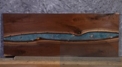Amish Walnut Epoxy Resin river table 37" wide x 98" long x 2" thick Live Edge Slab - snyders.furniture