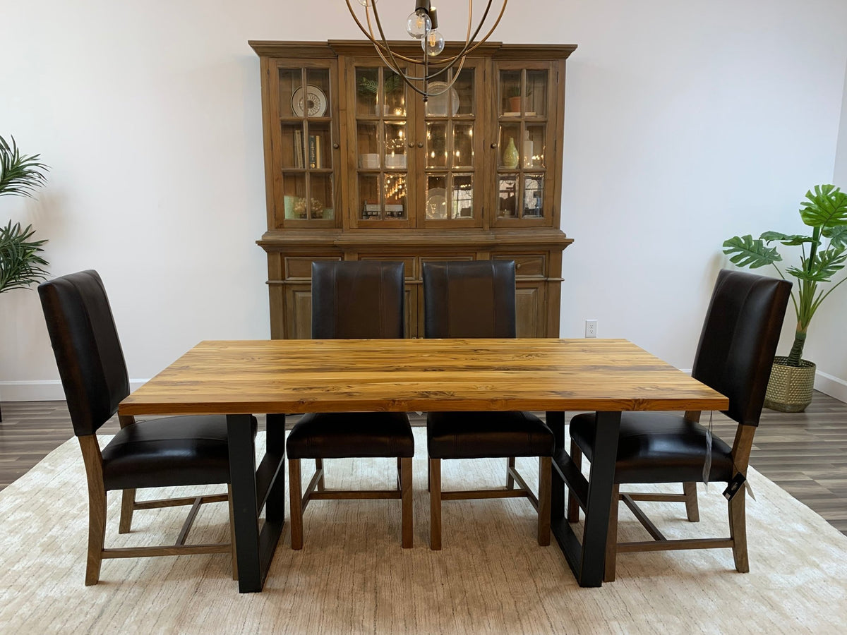 Bartholomew 72" Teak Live Edge Dining Table - Light Natural - snyders.furniture