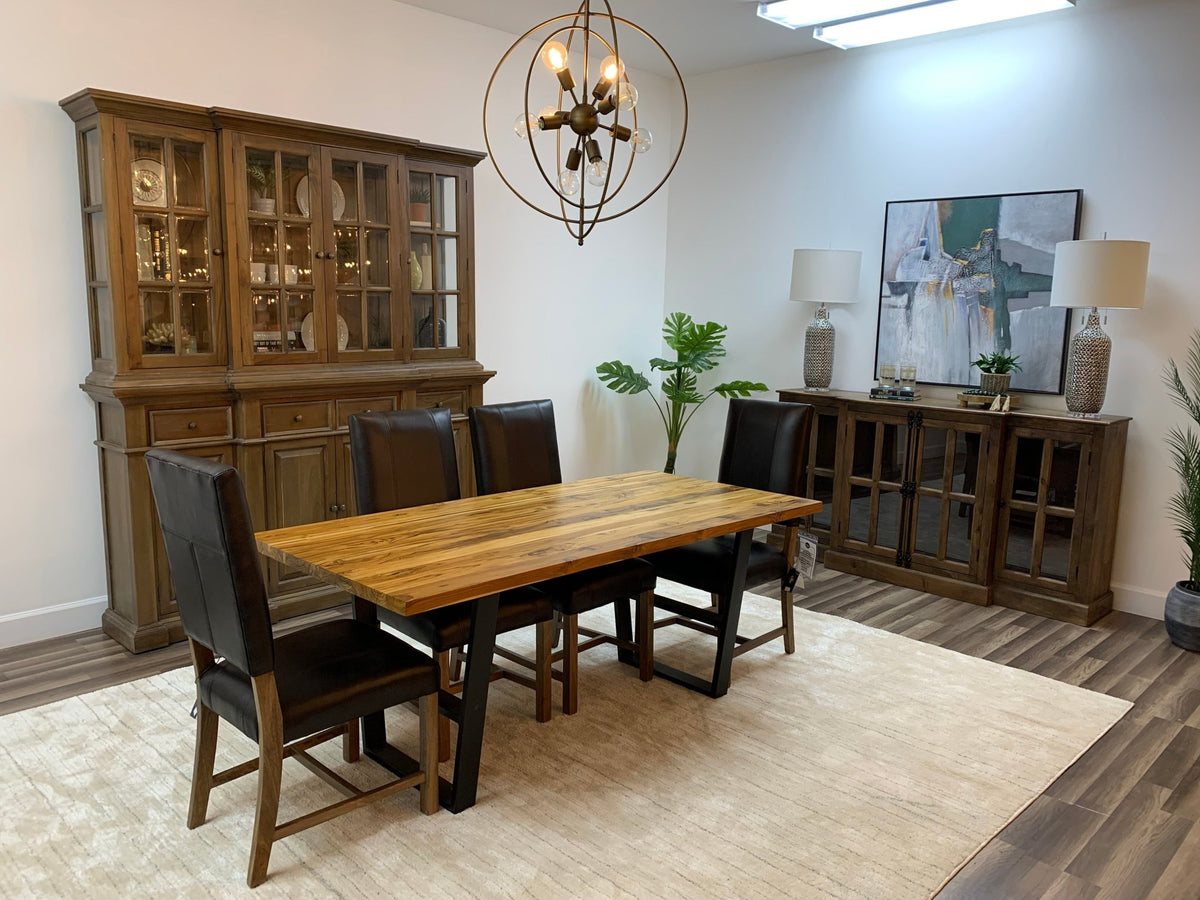 Bartholomew 72" Teak Live Edge Dining Table - Light Natural - snyders.furniture