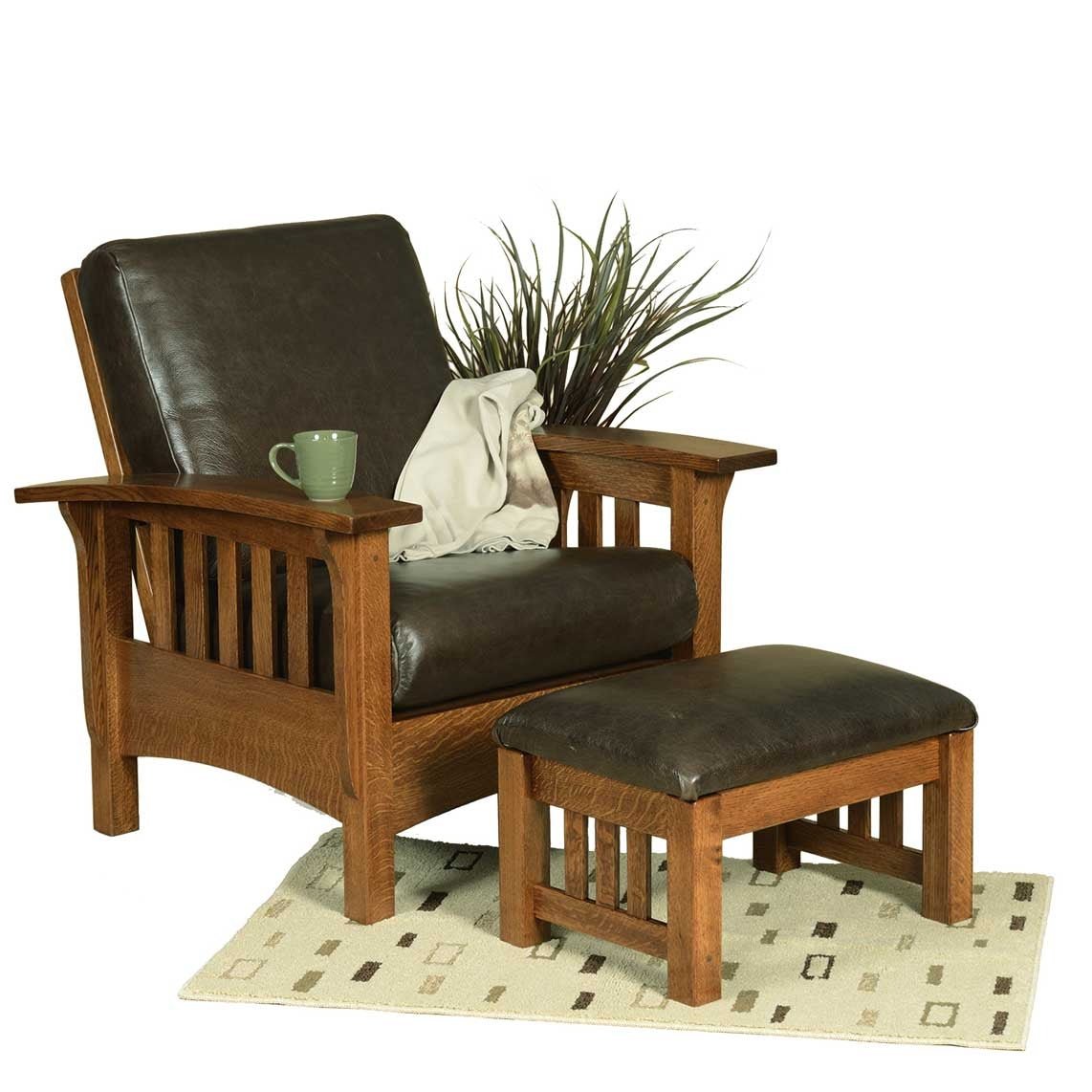Amish Mission Morris Chair & Ottoman Set