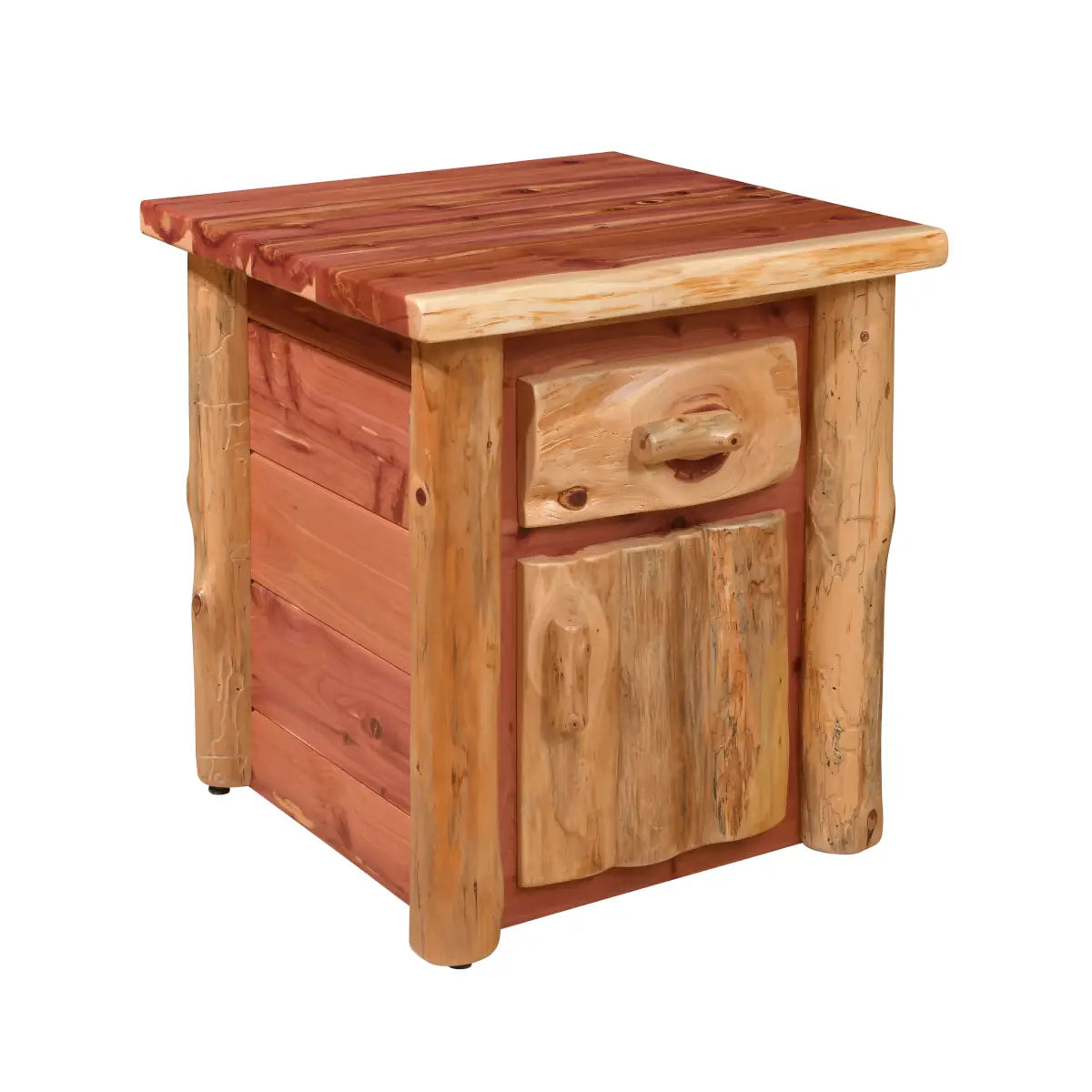 Amish Bighorn Aspen Log 1 Drawer 1 Door Nightstand
