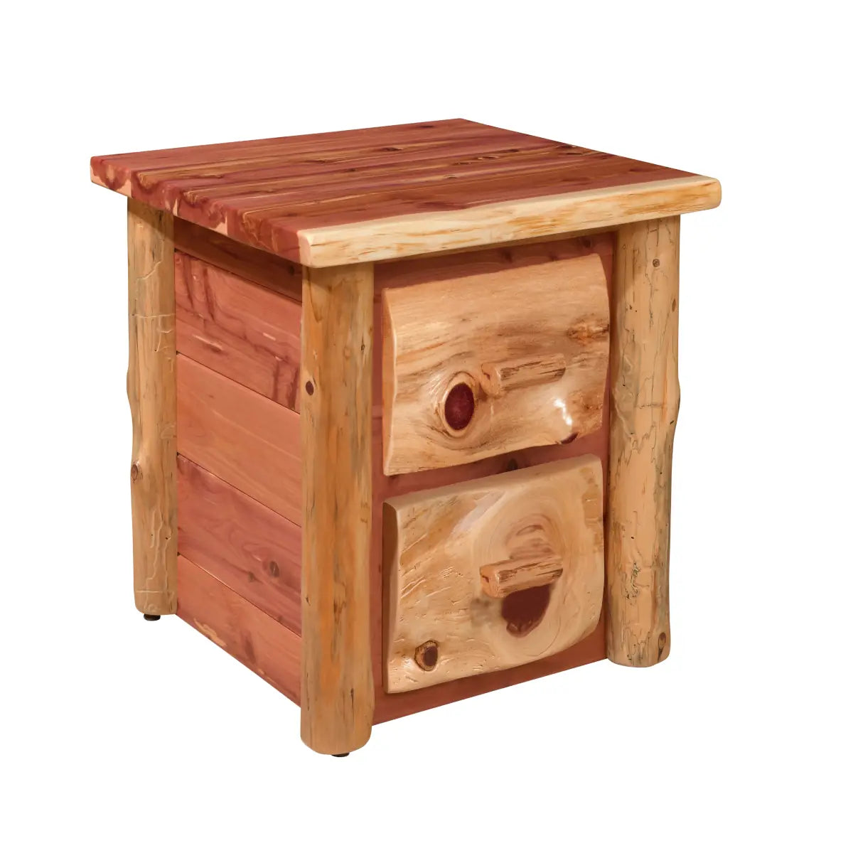 Amish Bighorn Aspen Log 2 Drawer Nightstand