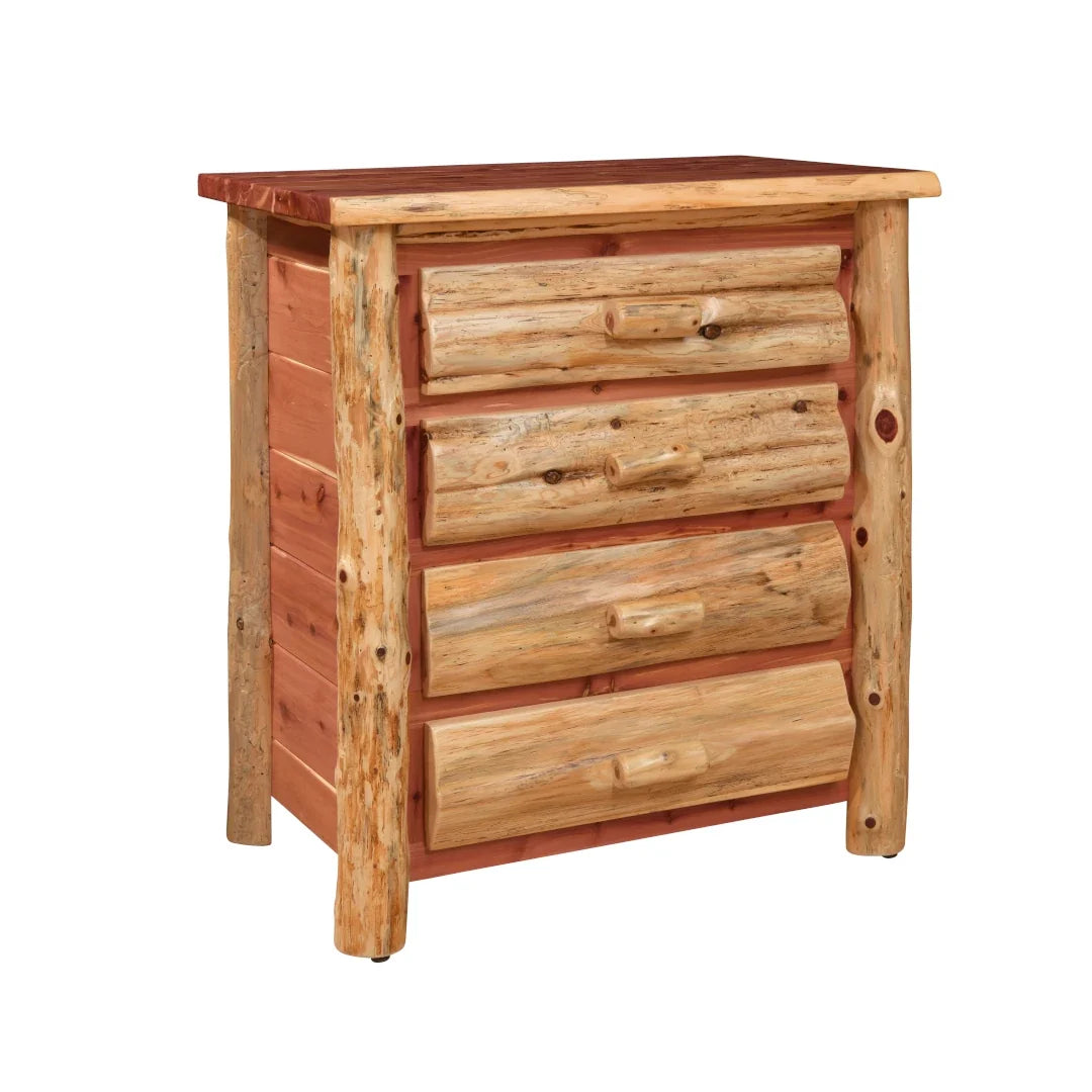 Amish Bighorn Aspen Log 4 Drawer Chest