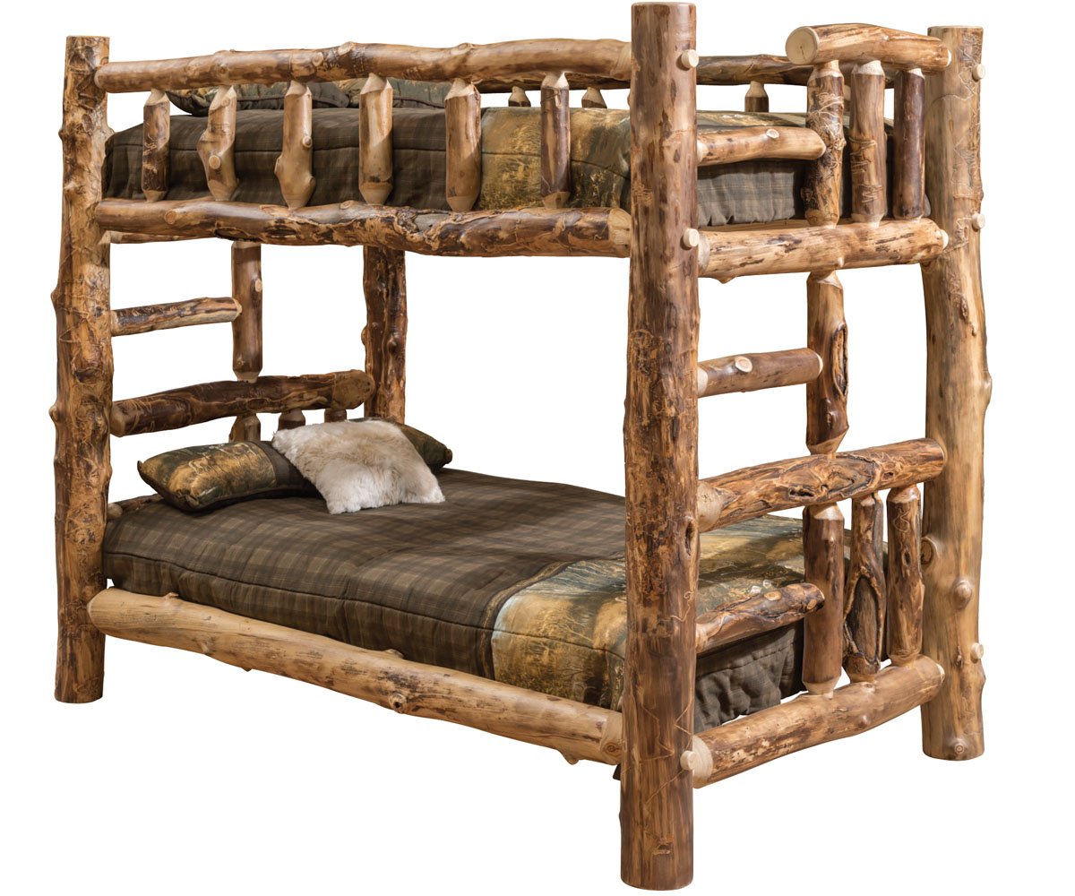 Amish Bighorn Aspen Log Bed