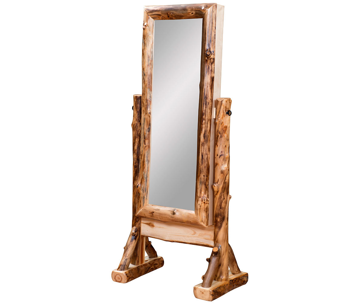 Amish Bighorn Aspen Log Jewelry Mirror
