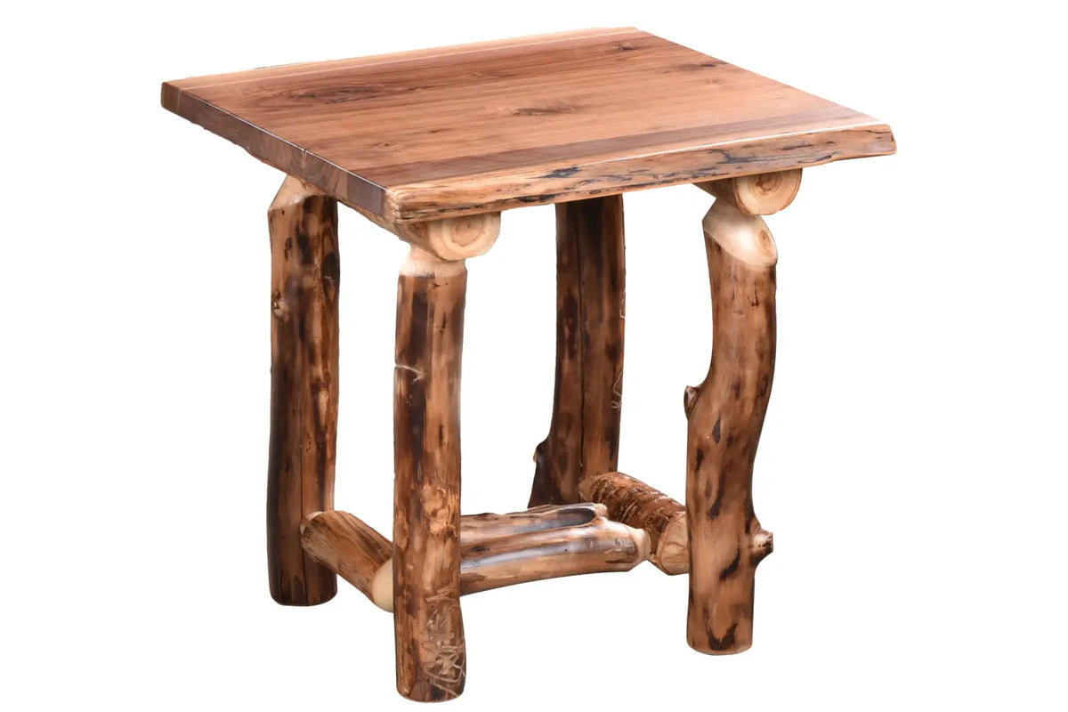 Amish Black Bear Live Edge End Table