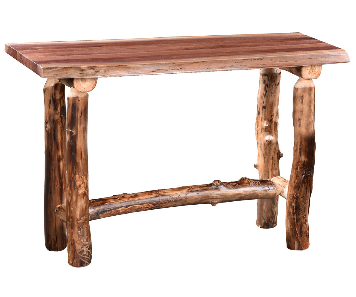 Amish Black Bear Live Edge Sofa Table