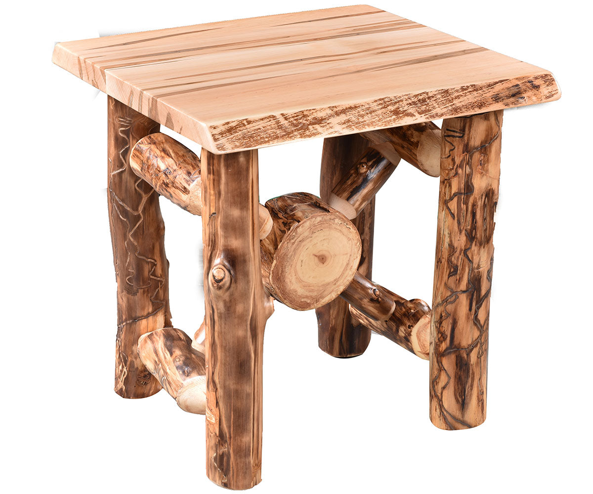 Amish Crossbuck Live Edge End Table