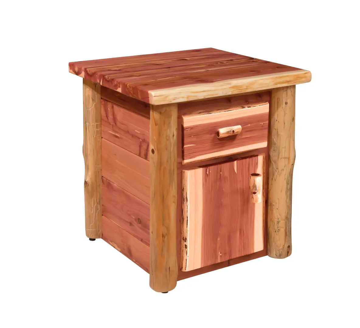 Amish Homestead Log 1 Drawer 1 Door Nightstand