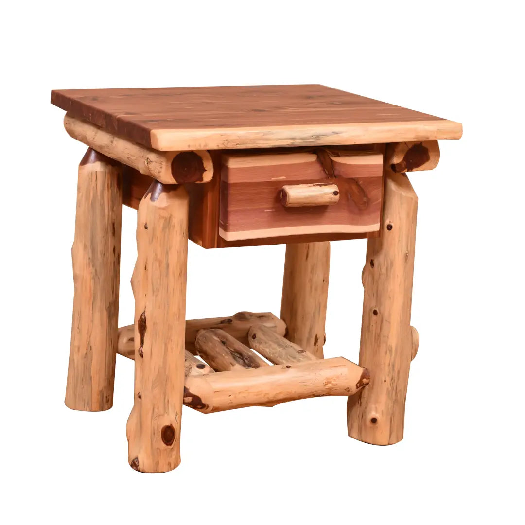 Amish Homestead Log 1 Drawer Nightstand